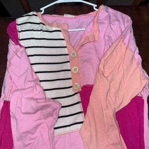 BiBi Pink Long Sleeve Tee Casual Top